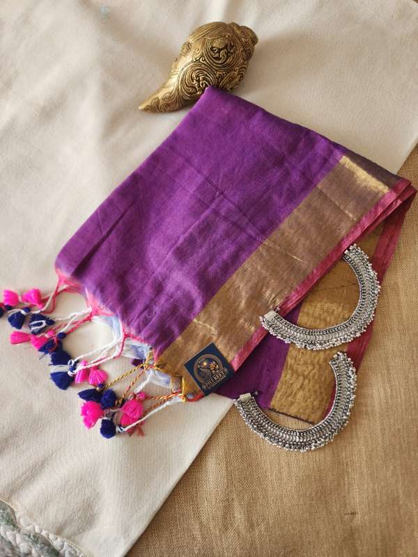 MulMul with Jasi Border - Light Purple