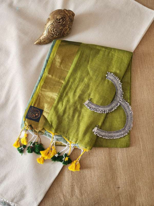MulMul with Jasi Border - Pale Green