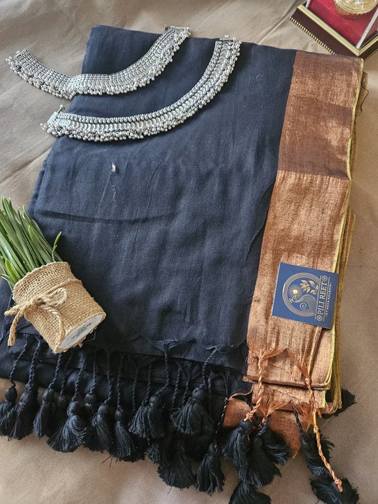 MulMul with Jasi Border - Black Copper