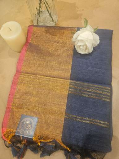 Handloon Zaari Border - N Blue H Zari