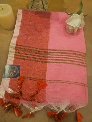 Handloon Zaari Border - Baby Pink H Zari