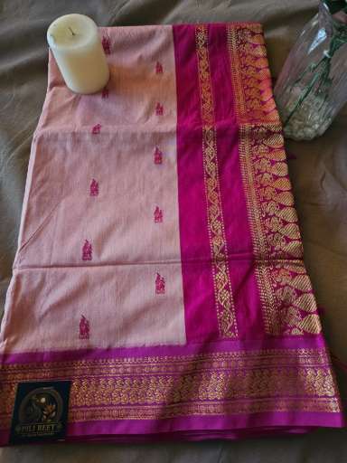 Handloon Zaari Border - Pink