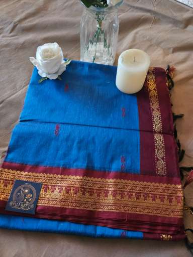 Handloon Zaari Border - Peacock Blue